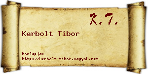 Kerbolt Tibor névjegykártya